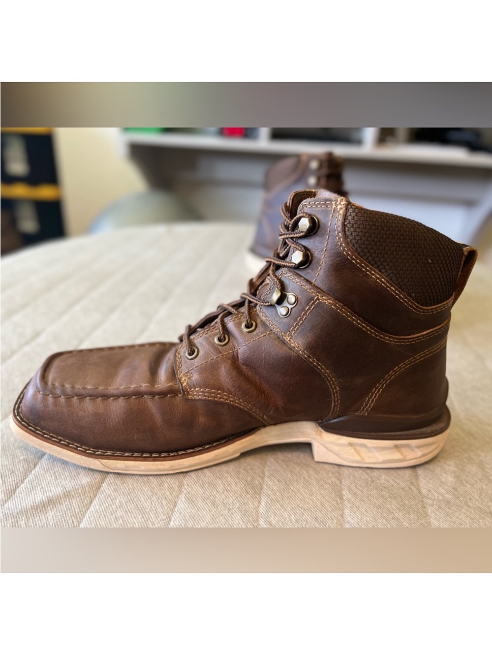 DOUBLE H Sz 13 Brown Leather 6” Phantom Rider Composite Toe Oil Slip Resistant - Picture 14 of 14